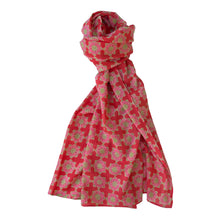 Load image into Gallery viewer, Little Journeys Chicago - Block Print Cotton Scarf - Octagonal Red
