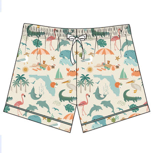 Emerson and Friends - Explore Florida Souvenir Bamboo Pajamas Women's Shorts