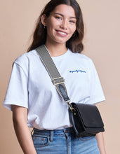 Load image into Gallery viewer, O My Bag - Checkered Webbing Strap - Black Leather
