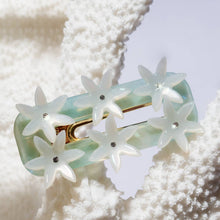 Load image into Gallery viewer, WINONA IRENE - Undine Lotus Flower Alligator Hair Clip in Seafoam and White
