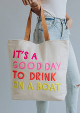 Load image into Gallery viewer, Panache Apparel Co. - Cream Drink On A Boat Tote
