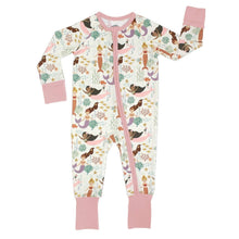 Load image into Gallery viewer, Emerson and Friends - Making Waves Mermaids Coastal Bamboo Baby Pajamas Convertible Romper: NB
