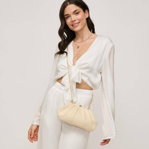 Urban Expressions - Triana Straw Frame Clutch - Natural