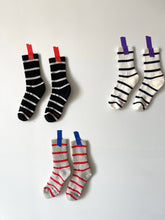 Load image into Gallery viewer, Striped Boyfriend Socks: Red Stripe
