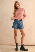 Load image into Gallery viewer, MIOU MUSE - T3675   SHORT SLEEVE SWEATER TOP: SAGE BUTTER / M
