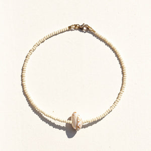 Rauw Jewelry - ISLANDS anklet / coconut: Silver