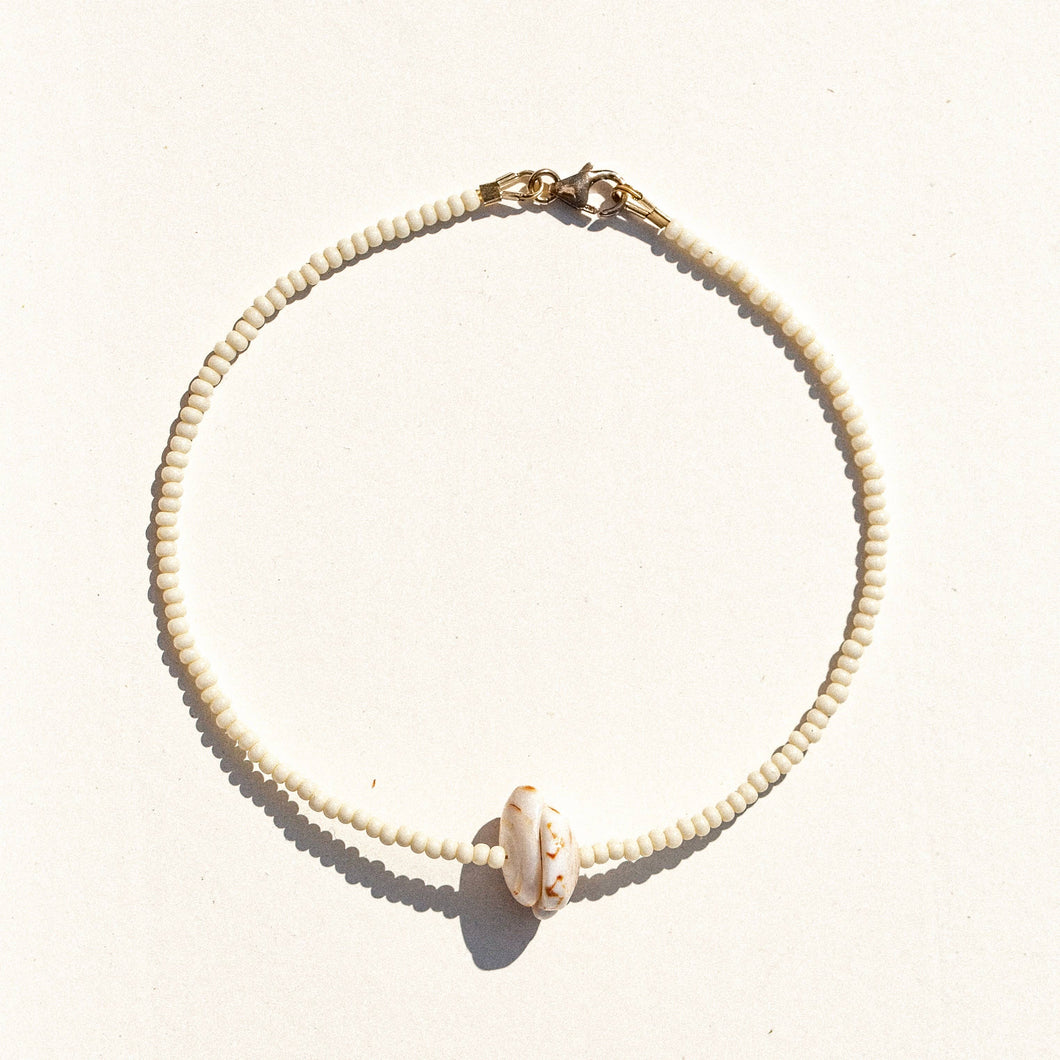 Rauw Jewelry - ISLANDS anklet / coconut: Silver