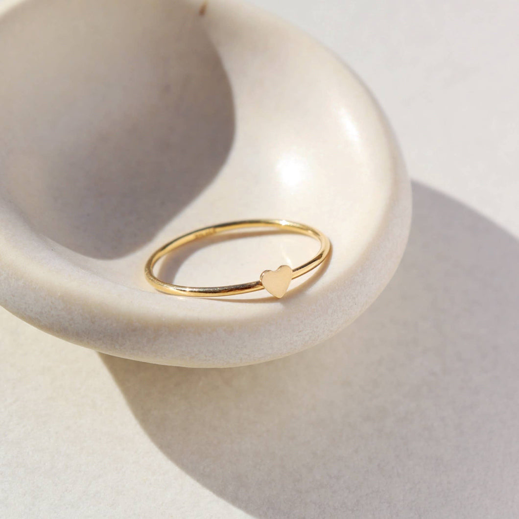 Token Jewelry - Tiny Heart Ring Gold Fill