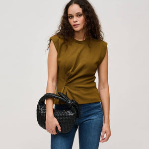 Urban Expressions - Lizbeth Woven Knot Clutch - Oatmilk