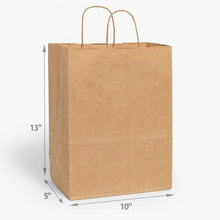 Load image into Gallery viewer, Nashville Wraps - Brown Kraft Paper Retail Shopping Bags: 250 Pack / Cub 8x4.75x10"
