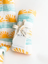 Load image into Gallery viewer, Coca + B. - Sun and Wave Surfer Organic Bamboo Swaddle
