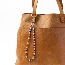 Load image into Gallery viewer, INK + ALLOY - Kate Beaded Bag Charm with Brass Evil Eye
