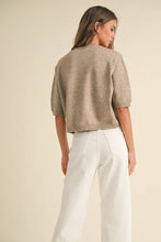 Load image into Gallery viewer, MIOU MUSE - T3675   SHORT SLEEVE SWEATER TOP: SAGE BUTTER / M
