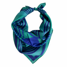 Load image into Gallery viewer, Voyager Silk - Silk Scarves - Ripple Scarf | 100% Silk Bandana | Women's Turquoise Scarf: 26" × 26"
