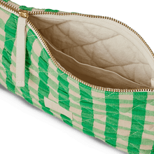 Load image into Gallery viewer, JUNA - Quilted Cotton Makeup Bag: Green/Sand
