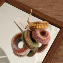 Load image into Gallery viewer, Adorro - Fuzzy Multicolor Seamless Knit Jumbo Hair Ties  (Set of 4)
