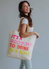Load image into Gallery viewer, Panache Apparel Co. - Cream Drink On A Boat Tote
