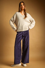Load image into Gallery viewer, MIOU MUSE - V-NECK OVERSIZED LONG SLEEVE SWEATER TOP
