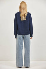 Load image into Gallery viewer, a.ren - PS2137 | Knit Round Neck Long Sleeve Sweater: Navy / S
