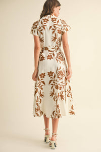 MIOU MUSE - PRINT BUTTON DOWN FLARE DRESS