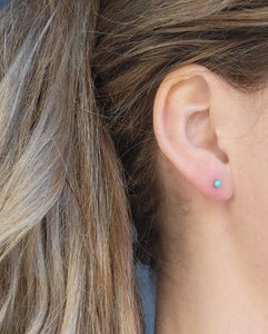 CLP Jewelry - Tiny Stone Stud Earrings: Opal