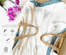 Load image into Gallery viewer, Coca + B. - Nautical Surfer Wave Organic Bamboo Blanket
