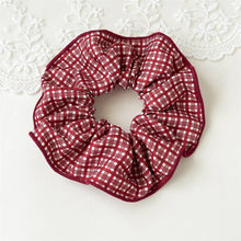 Load image into Gallery viewer, Adorro - Holiday Red Plaid &amp; Bows Scrunchies (Set of 2): Assorted
