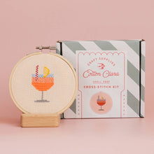 Load image into Gallery viewer, Cotton Clara - Aperol Cocktail Beginner Cross Stitch Kit
