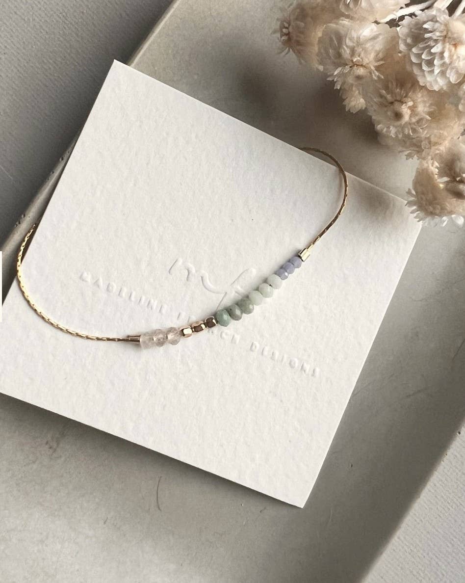 Madeline French Designs - Tiny beaded bracelet: Seafoam / Small 6.5''