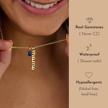 Load image into Gallery viewer, Little Sky Stone - Mama Script Necklace

