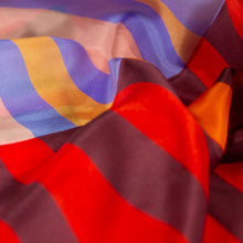 Load image into Gallery viewer, Voyager Silk - Silk Scarves - Red Colorblock Scarf | Women's Scarf | 100% Silk Bandana: 26" × 26"
