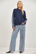 Load image into Gallery viewer, a.ren - PS2137 | Knit Round Neck Long Sleeve Sweater: Navy / S
