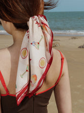 Load image into Gallery viewer, Lost Pattern Silk Bandana - Pink Martini
