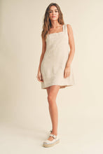 Load image into Gallery viewer, MIOU MUSE -  LINEN SQUARE NECK MINI DRESS
