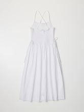 Load image into Gallery viewer, All Row - The Jenni Dress | Smocked Midi Dress with Side Ties: WHITE
