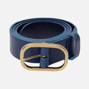 Amsterdam Heritage - Marin Gold Oval Buckle Belt Camel- M/L