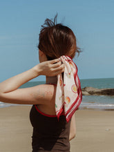 Load image into Gallery viewer, Lost Pattern Silk Bandana - Pink Martini
