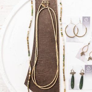 Original Hardware - Golden Pyrite Beaded Necklace