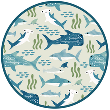 Load image into Gallery viewer, Emerson and Friends - Shark Friends Ocean Animals Bamboo Baby Swaddle Blanket: Blue/Multi / Small
