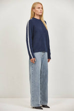 Load image into Gallery viewer, a.ren - PS2137 | Knit Round Neck Long Sleeve Sweater: Navy / S
