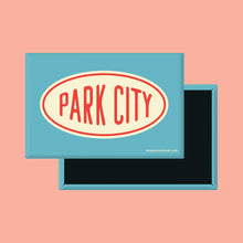 Load image into Gallery viewer, Acme Local - Vintage Oval Rectangle Magnet: Sky Blue with Cream Oval
