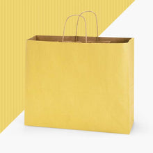 Load image into Gallery viewer, Nashville Wraps - Recycled Shadow Stripe Kraft Paper Retail Shopping Bags: Picket Fence / 25 Pack / Cub 8x4.75x10.5"
