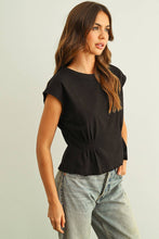 Load image into Gallery viewer, MIOU MUSE - WAIST DETAIL CAP SLEEVE TOP
