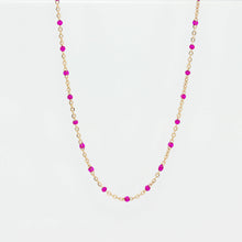 Load image into Gallery viewer, Sloane Jewelry Design - Enamel Beaded 14K Gold Filled Chain Necklace: White
