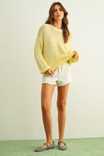 Load image into Gallery viewer, MIOU MUSE - YELLOW ROUND NECK KNITTED SWEATER

