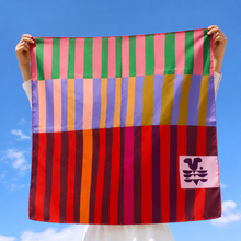 Load image into Gallery viewer, Voyager Silk - Silk Scarves - Red Colorblock Scarf | Women's Scarf | 100% Silk Bandana: 26" × 26"
