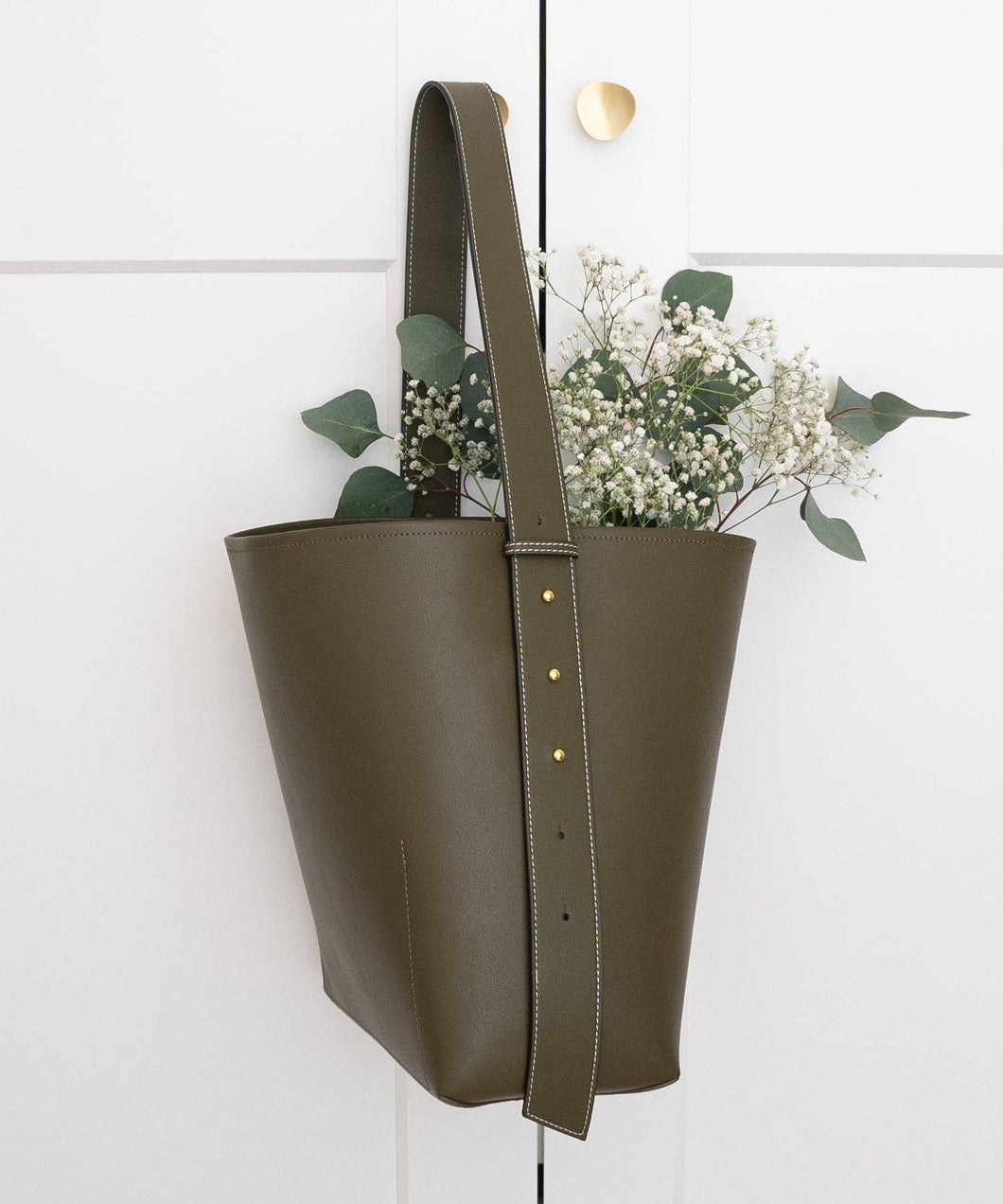 AALLYN - Jolina Bucket Tote - Olive/Gold