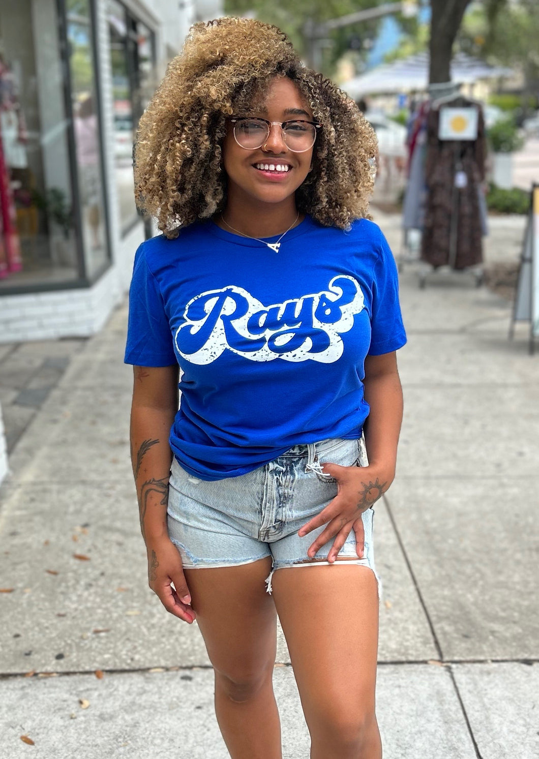 Groovy Rays Tee- Blue or White