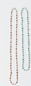 See Real Flowers Garland Necklace- Turquoise or Coral