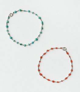 See Real Flowers Garland Bracelet- Turquoise or Coral